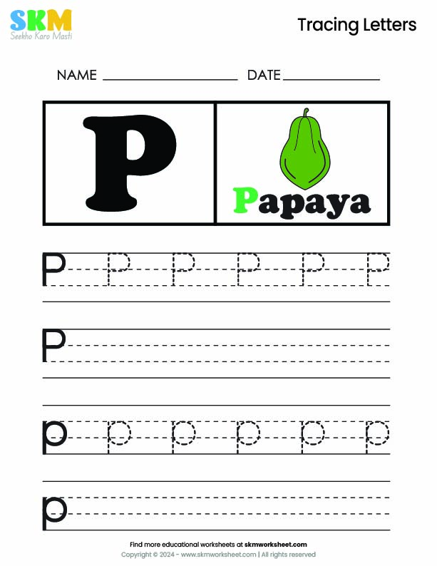 Tracing worksheet Letter P