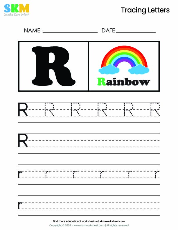 Tracing worksheet Letter R