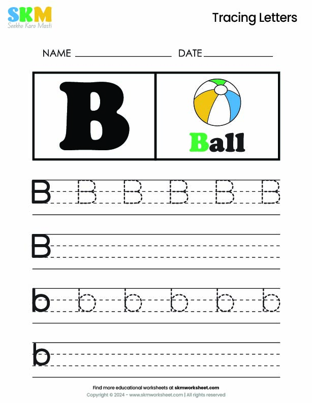 Tracing worksheet Letter B