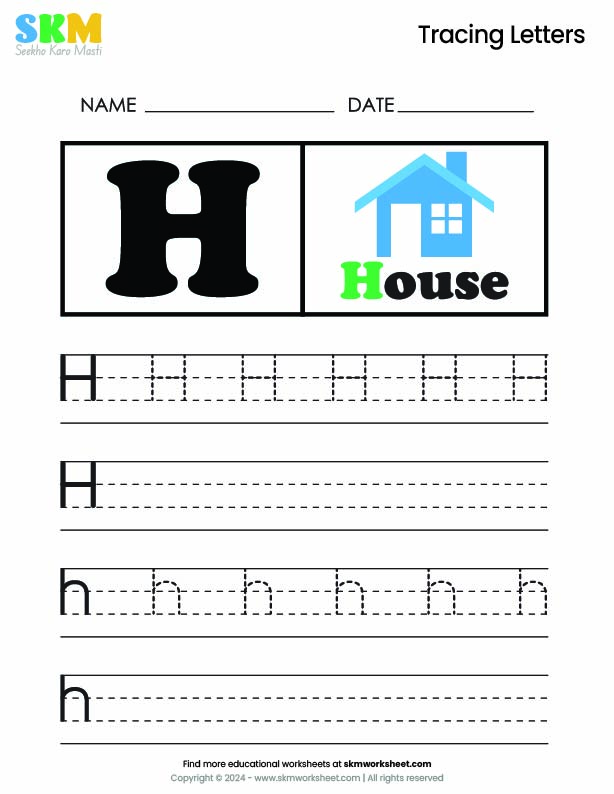 Tracing worksheet Letter H