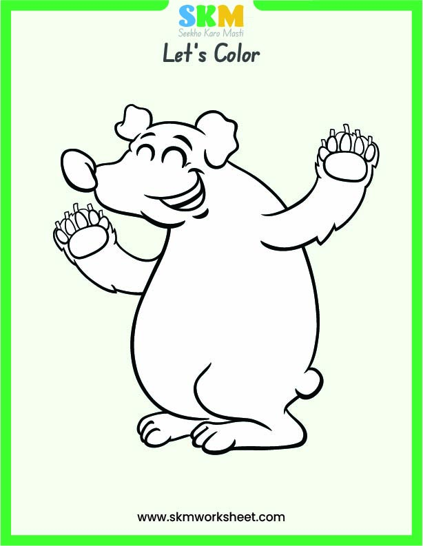 bear colouring worksheet