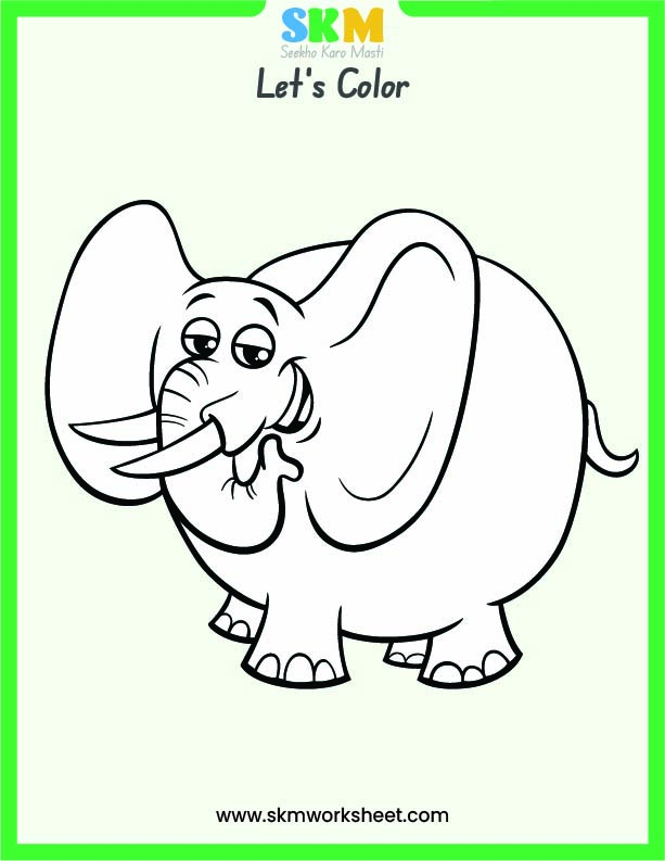 cute elephant colouring worksheet pdf