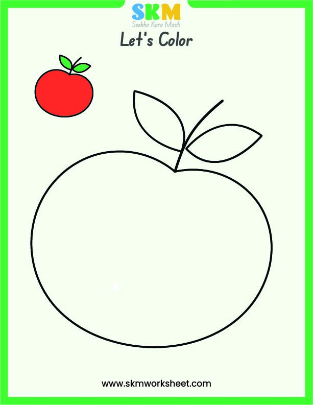 apple colouring worksheet