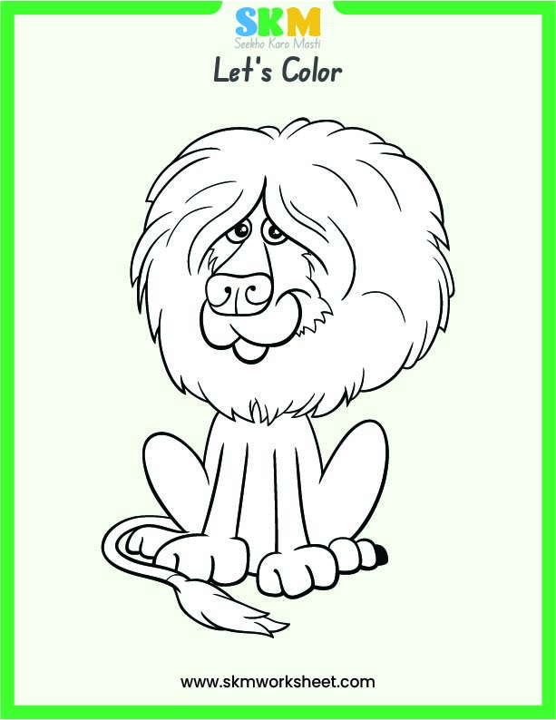 cuter lion colouring worksheet