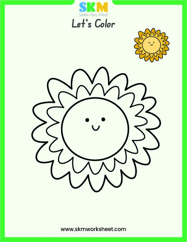 Sunflower cartoon worksheet