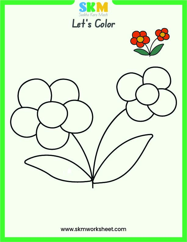 Flower worksheet colouring