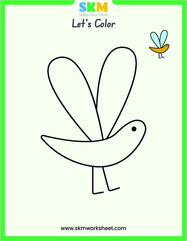 cartoon brid couring worksheet