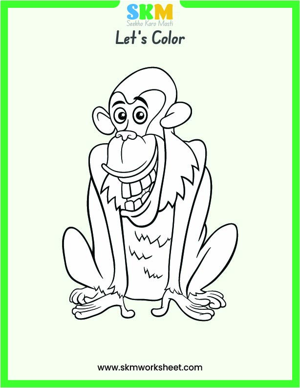 chimpanzee Colouring worksheet