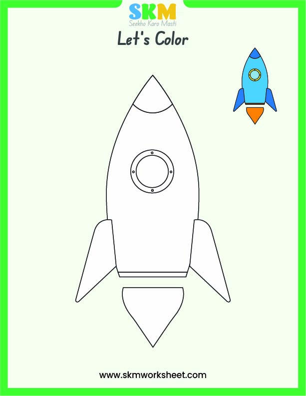 Rocket color worksheet