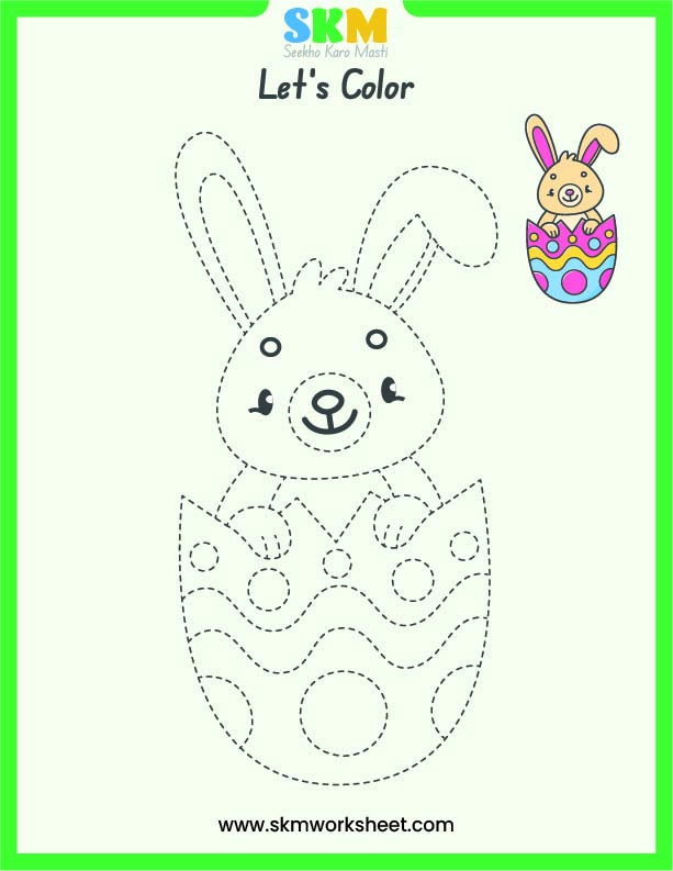 Bunny colouring worksheet