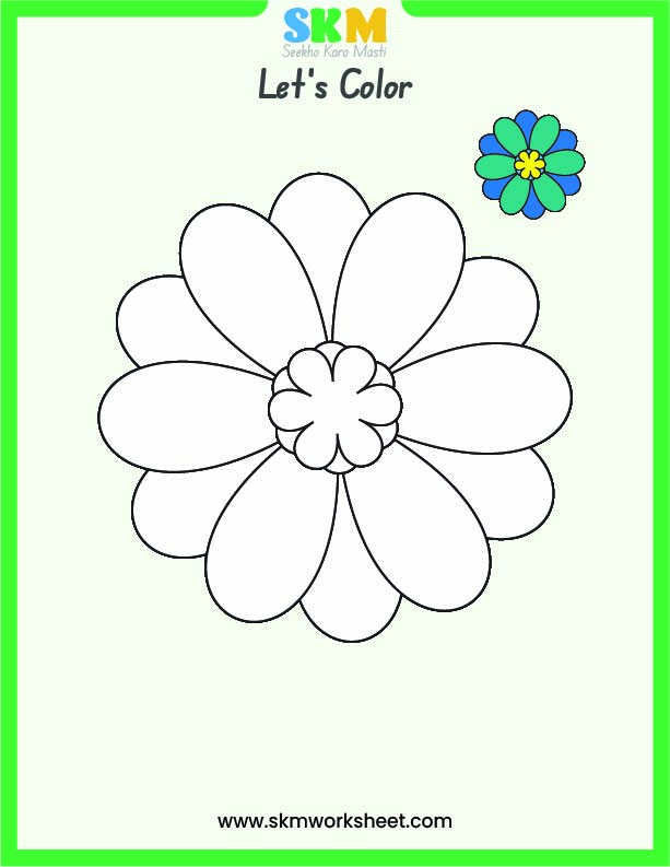 Flower color worksheet