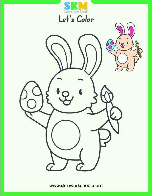 Bunny Rabit colouring worksheet