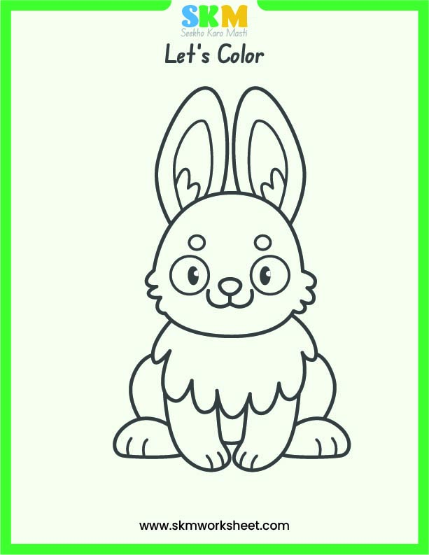 bunny colouring worksheet