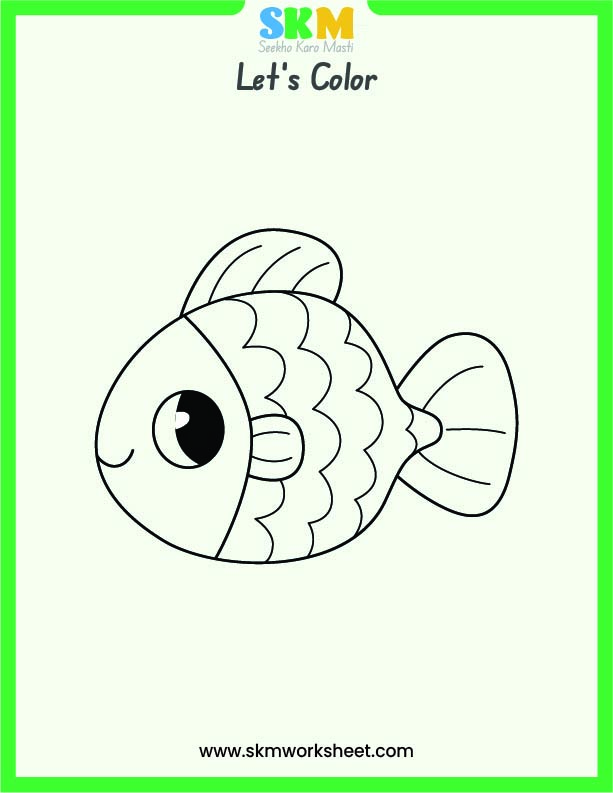 Fish coloring worksheet