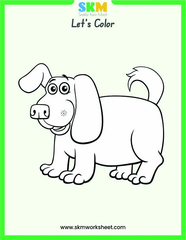 Dog colouring worksheet