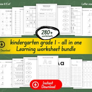 Kindergarten grade1 all in one worksheet