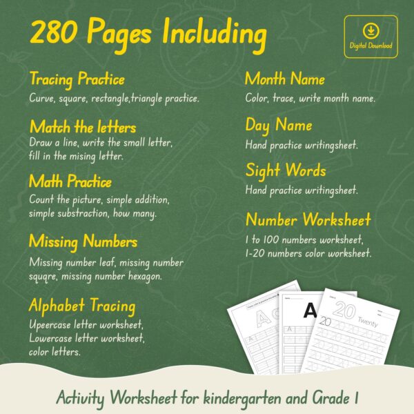 Kindergarten, Grade1 all in one worksheet - Image 6