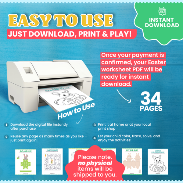 Easter Worksheet for Kids – Fun Printable Activities - Image 9